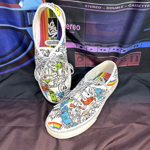 Crayola x Vans Authentic Low Top Limited Edition Skate Shoes Men's 6.0 Women 7.5 - Picture 1 of 11